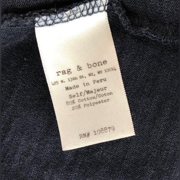 Rag & Bone Knit Mini Dress Pockets Navy & Blue Stripe - Picture 7 of 12